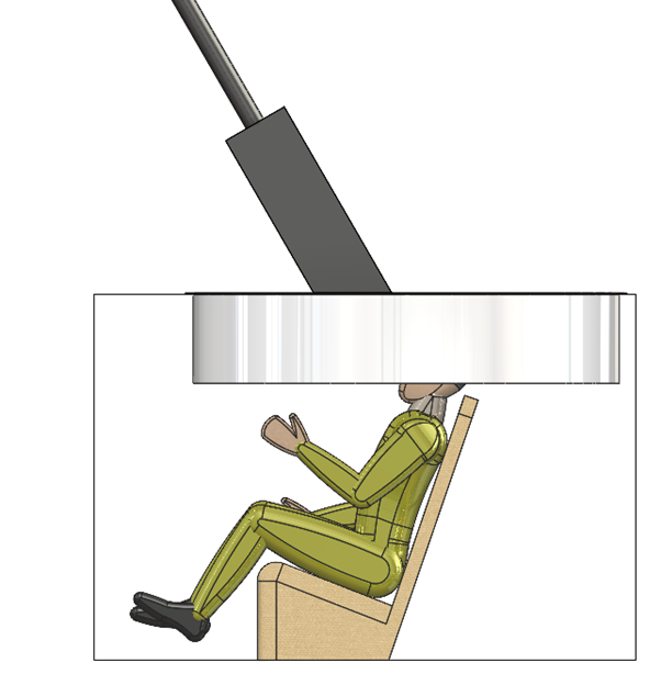 Side view drawing of armored vehicle crew with no head space